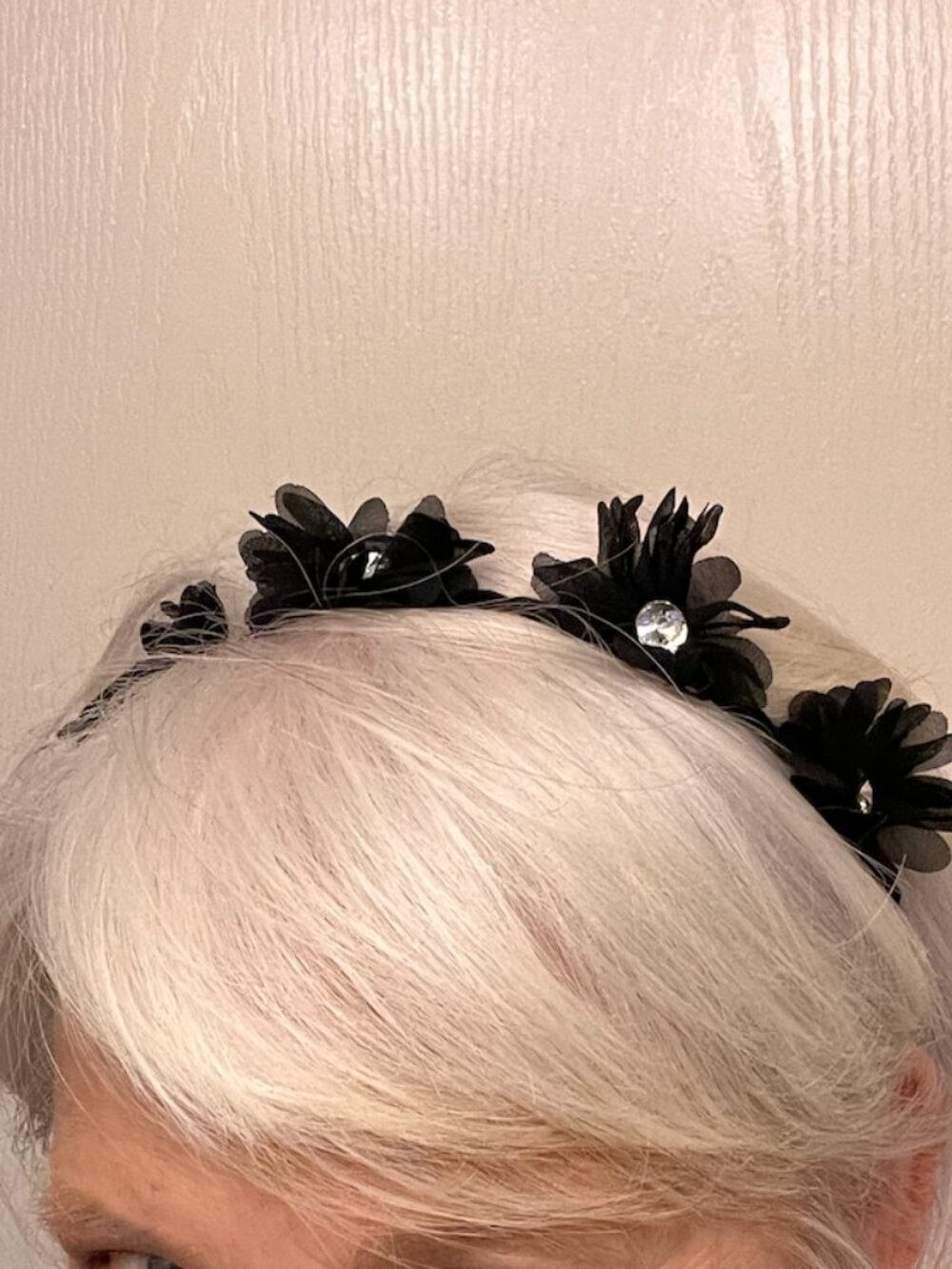 Lux Accessories Black Floral Rhinestone Headband | Boho Festival Whimigoth